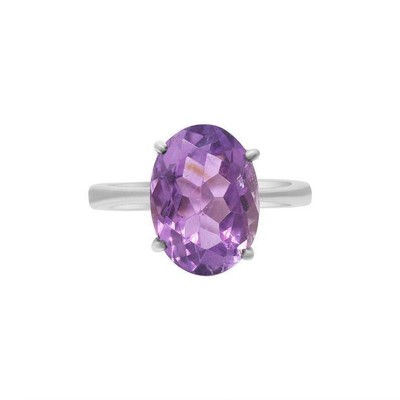 925 Sterlingsilber Natürlich Amethyst Edelstein Damen Ring