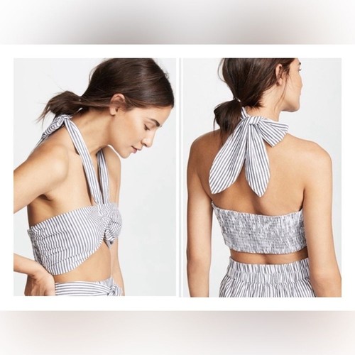 NEW Mara Hoffman Black & White Bella 100% Organic Cotton Halter Beach Top