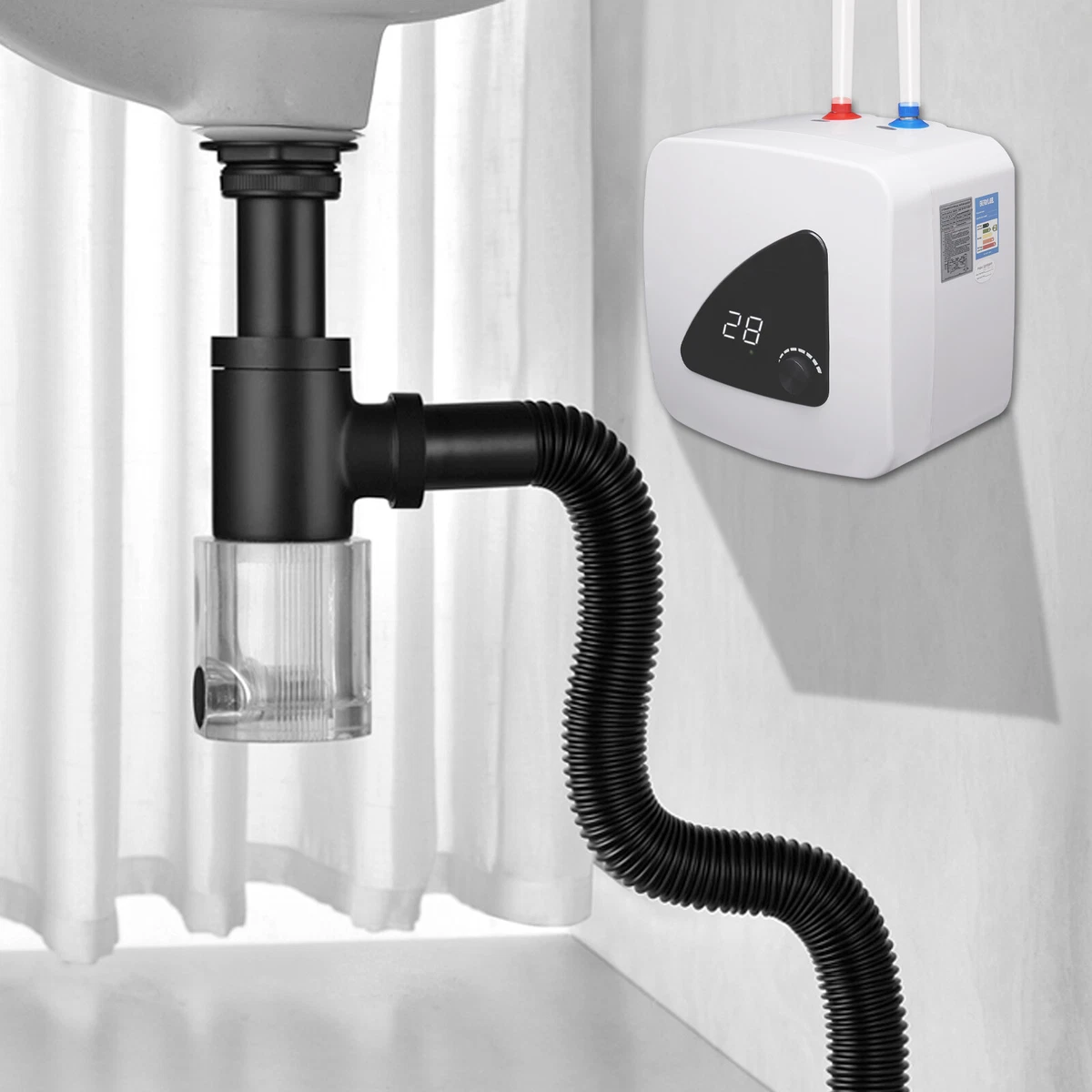 1500W Electric Vertical Hot Water Heater Shower Compact Mini-Tank Storage  15L | eBay