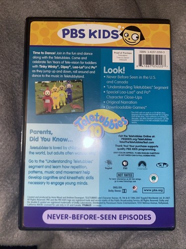 Teletubbies -Time to Dance (DVD, 2007) PBS Kids, NEVER-BEFORE-SEEN EPISODES - Picture 2 of 6
