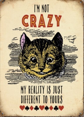 I'm Not Crazy, My Reality Alice Wonderland Metall Schild 20cm x 15cm