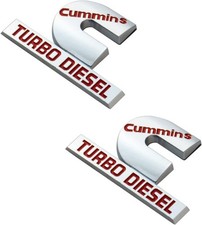 2PCS 4.4Inch Cummins Turbo Diesel Emblem Badge Compatible for RAM 1500 2500 3...