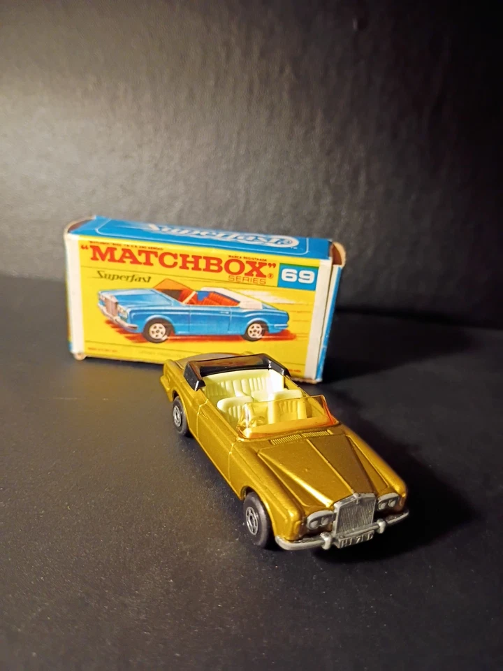 Matchbox SF Rolls Royce Silver Shadow Coupe Gold 1969  Rare Orig F2 Box - Image 4 of 4