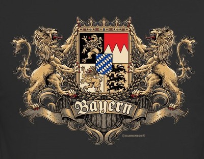 Herren T-Shirt Bayern Löwen Wappen  witzige Sprüche-Shirts Bayer Männer-Geschenk