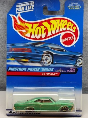 Hot Wheels VTG 1999 Pinstripe Power Series #3/4 GREEN '65 IMPALA - Nice!