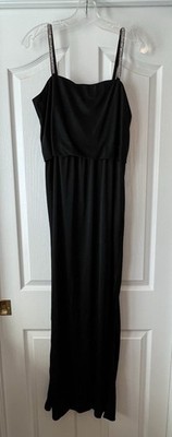 NWT Vintage Small / Medium Gown Evening Prom Party Spaghetti Zip Black READ