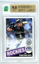 2020 Topps Update Yonathan Daza Autograph Graded Rookie Card #85A-YD MNT 9. rookie card picture