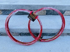 Rare Odyssey Bmx Fire Red Hazard Light Rim Set Brand New Aaron Ross Sunday Bmx