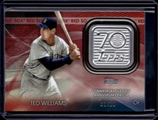 TED WILLIAMS #1/10 2021 TOPPS 70TH ANNIVERSARY LOGO PATCH RED SERIES 2 RED SOX