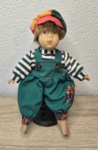 Sweet collector's doll, porcelain, 25 cm, hand-painted, vintage artist...