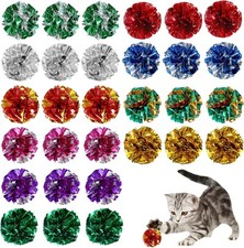 Vin Beauty 30 Pcs Cat Crinkle Balls Toy 2.36 Inch Interactive Colorful