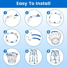 Summer Pool Basketball Hoop Toy Set With 4 Basketballs 4 Circles Floating Swimmi