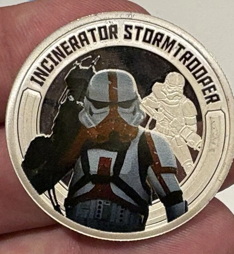 Star Wars Incenerstion Storm Trooper 1oz .999 Silver Coin. Very Hard To Find