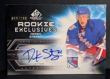 2010-11 SP Game Used Derek Stepan Rookie Exclusives Auto Card RC Mint /100. rookie card picture