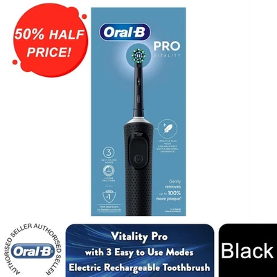 Oral-B Vitality Pro Spazzolino Elettrico Ricaricabile con 1 Testina, Nero