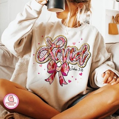Valentine's Day XOXO Ribbon Bow Sweatshirt   Preppy Aesthetic Love Crewneck