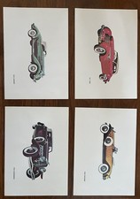 Classic Car Print Set 1930 Packard 1935 Auburn 1937 Cord 1934 Duesenberg