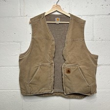 Vintage Carhartt Sherpa-Lined Canvas Vest  Camel  V26 CML Men  s X-Large