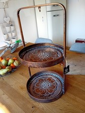 Etagere Bronzefarben 2-stufig Metall 50 cm Deko Schale 