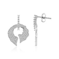 Cavill Ohrringe 925 Sterling Silber Rund 14 Zirkon 0,28Ct Platinplattiert