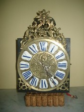 Französische Wanduhr Comtoise, Kartuschen , blau, LUDWIG XV