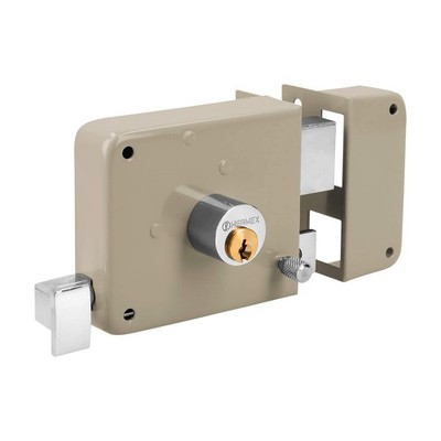 Truper 43583 / CS-70DB - Right Rim, Deadbolt Rim Door Lock Set, Standard Gray 