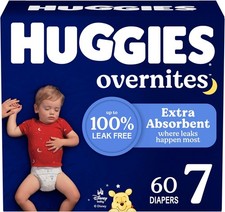 Huggies Size 7 Overnites Baby Diapers: Overnight Diapers, 7, White