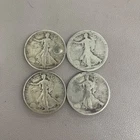 4 Walking Liberty Silver 90% Half Dollar Lot Us Coins 1917 1918 1939 1940