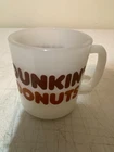 Vintage 1978 Dunkin Donuts Glasbake Milk Glass Coffee Mug 3.5" USA