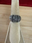 Vintage Mexico Retro Chain Chunky Textured Sterling Silver 925 Ring 7.5
