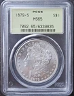 1879-S Morgan Silver Dollar PCGS MS65 Blast White! In Old PCGS Holder
