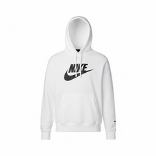Nike Men's Sportswear Club Pullover Hoodie White/Black X-Large