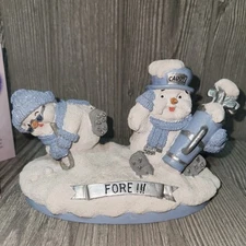 Encore Group Snow Buddies 2000 Sports FORE! Snowman Golf Caddy Statue Figurine 
