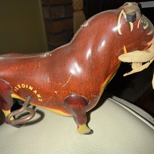 Vintage Disney 1938 Marx Brand FERDINAND The Bull Tin Wind Up Toy - It Works!