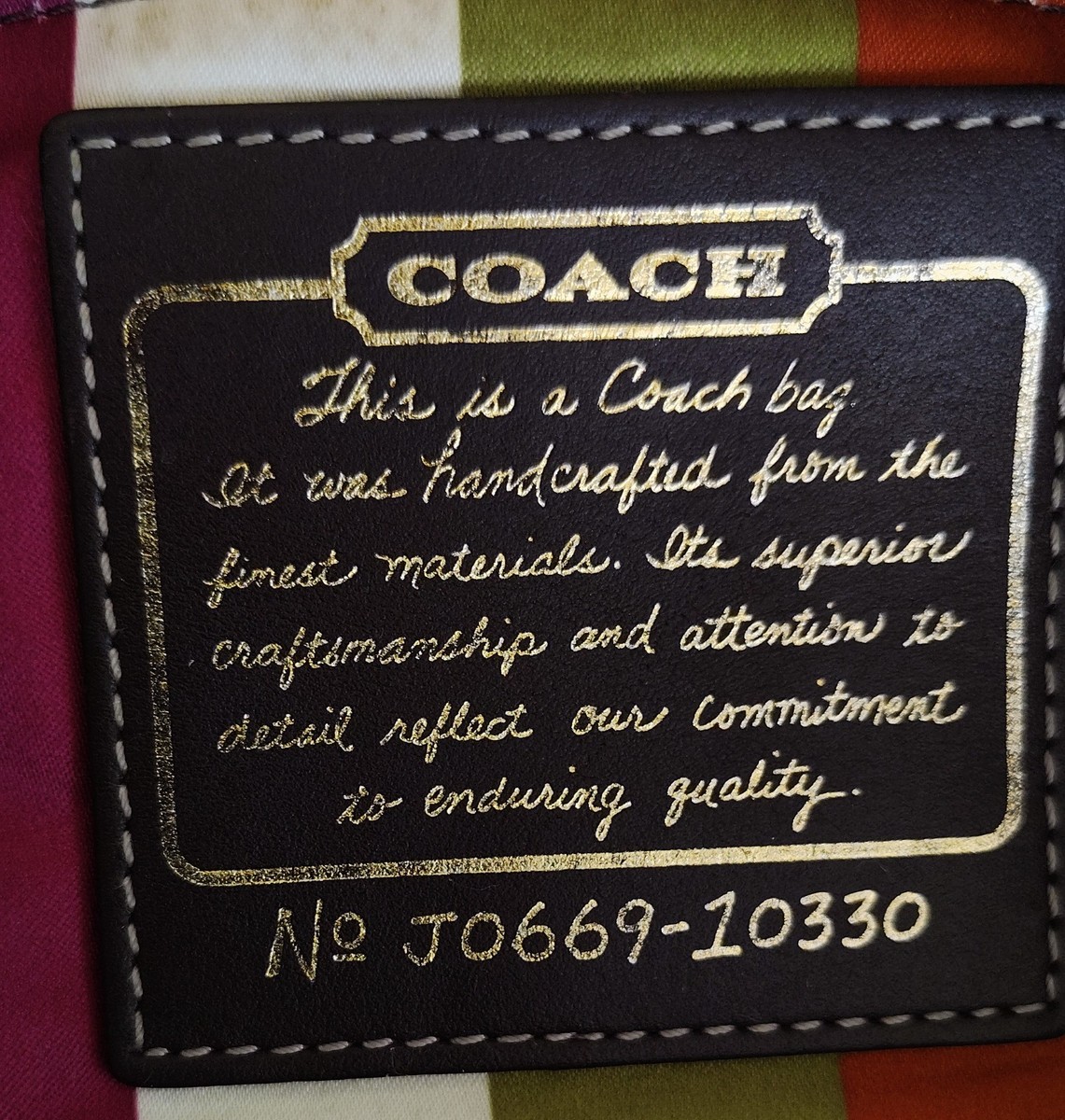 Coach MEDIUM 10330 65th Anniversary Mandy Vintage Black Leather