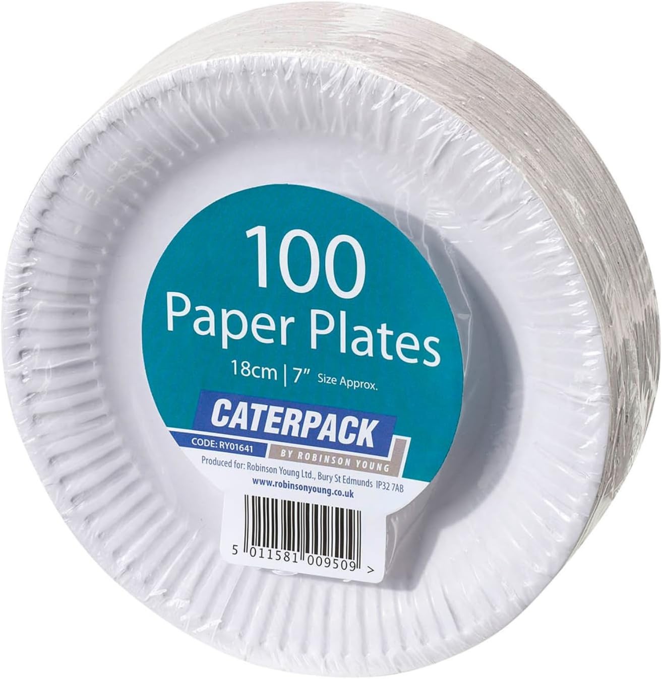 Caterpack by Robinson Young Plates 18cm White, 100 pack