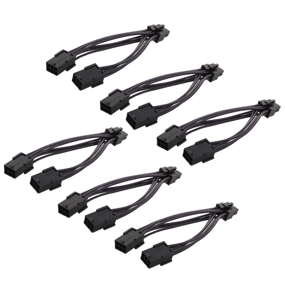 Cable de fuente de alientación, conectores dobles de 4 pines a 6 pines
