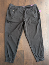 Healing Hands Purple Label Yoga Scrub Jogger Pants Black Womens XL Petite NWT