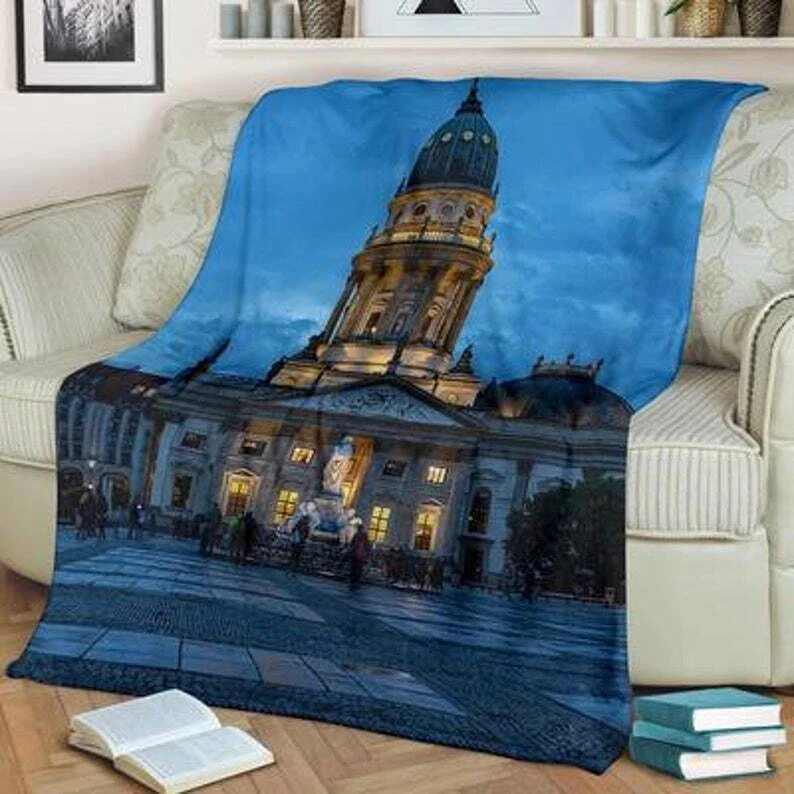 Sofá sofá cama de felpa Blue Hour Berlin Cathedral manta polar Foto 3 de 4