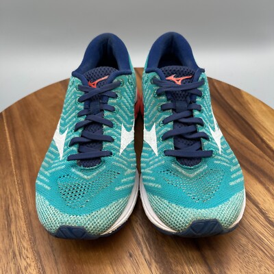 Mizuno WaveKnit R2 Shoes Womens Size 9.5 Blue Running Athletic