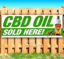 CBD OIL SOLD HERE Advertising Vinyl Banner Flag Sign Many Sizes ALL NATURAL