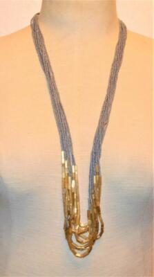 NWT LOFT Goldtone Barock Grau Perlen 8 Stränge 26'' Halskette