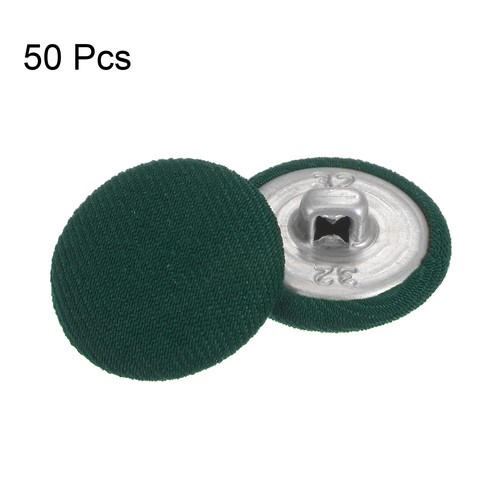 50Stk 32L Stoff Stoffbespannt Schalter 20mm Runde Schaft Nähknöpfe Armee Grün - Bild 3 von 5