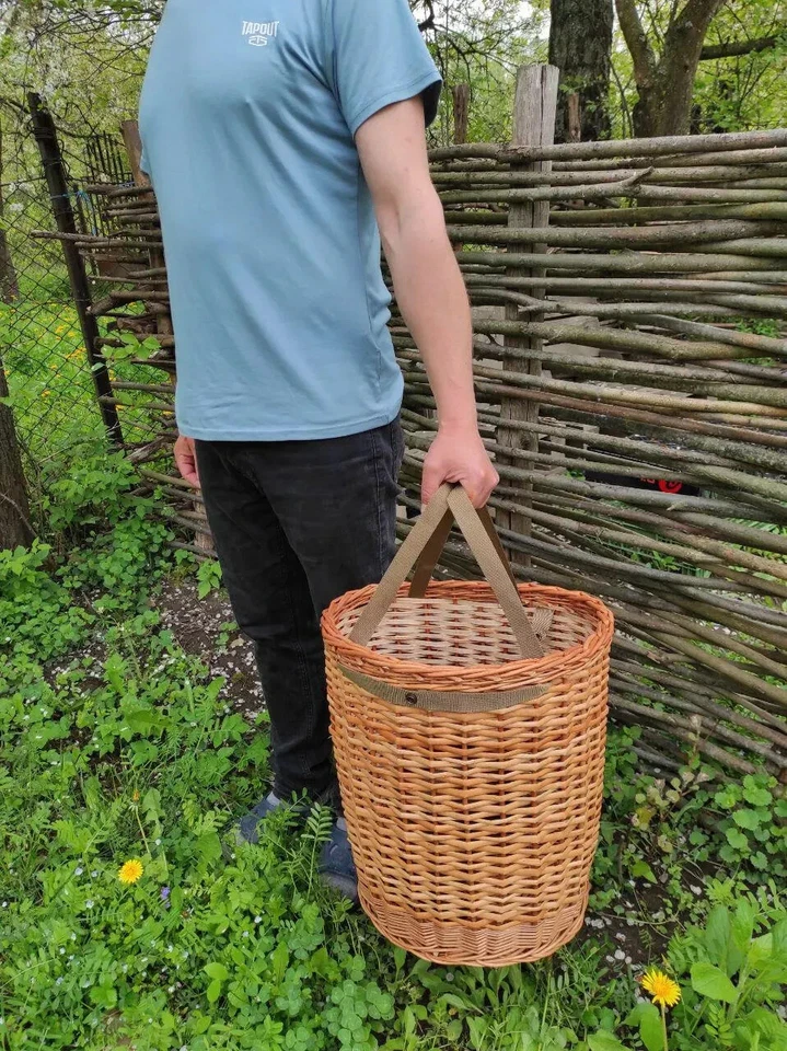 Mushroom Foraging Basket Backpack 27L Wicker Frame Hiking Lightweight Gear - Image 4 of 4