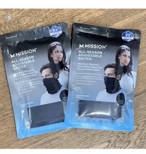 NIP LOT Of 2 Mission All-Season Adjustable Neck Gaiter Face Mask