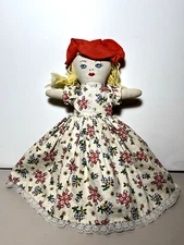 Vintage Topsy Turvy Reversible Two Doll In One Folk Art Cloth Rag Doll Americana