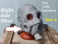 Vintage Soviet USSR Military PMG Gas Mask EO-18 Nerekhta,Size 3 for Left-handers