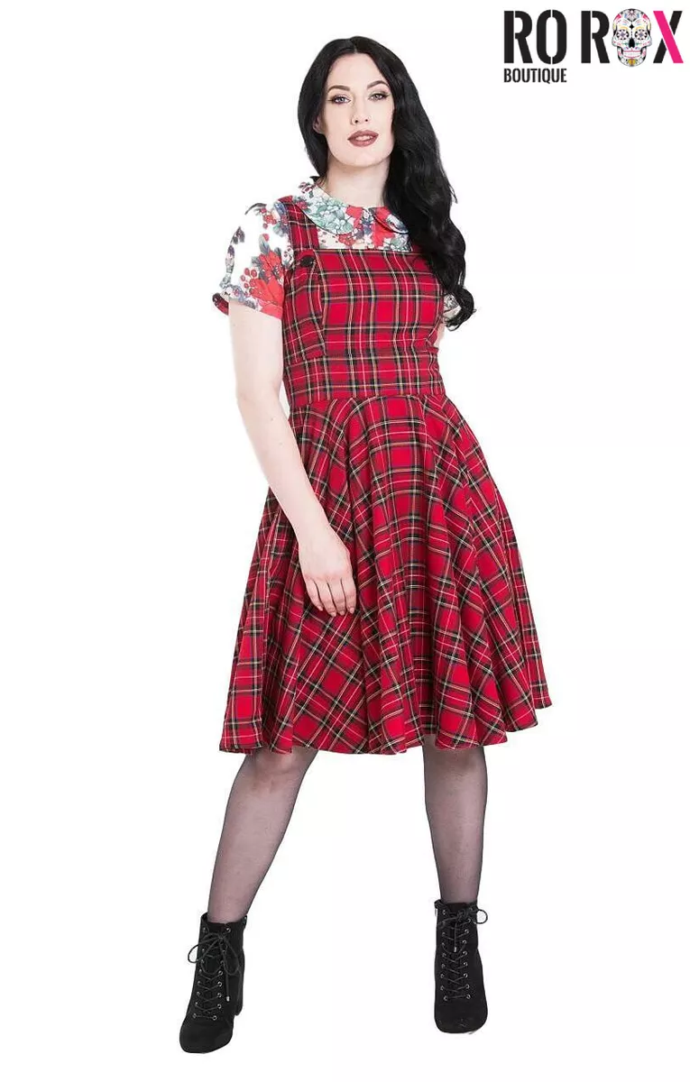Red tartan hotsell pinafore dress uk