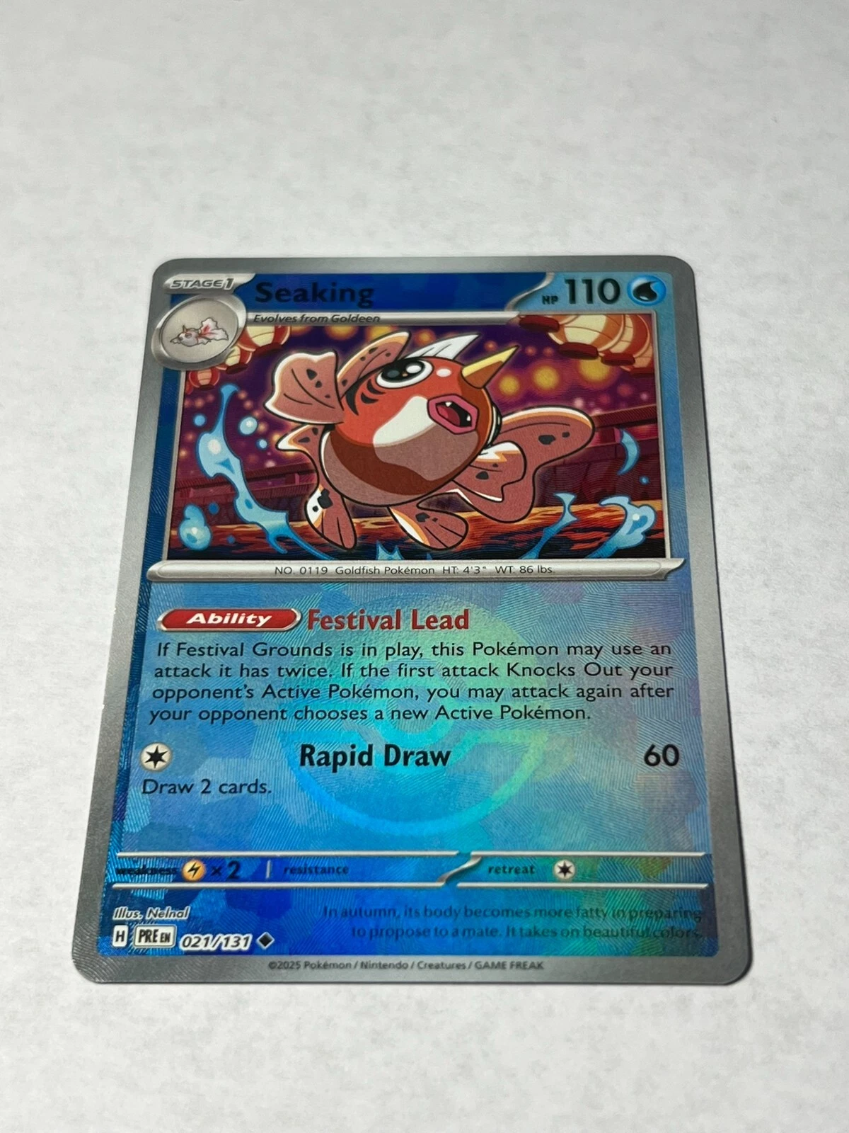 Pokemon TCG Seaking (Poke Ball Pattern) 021/131 Sv: Prismatic Evolutions Holo LP