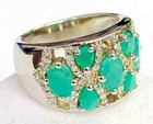 HSN Colleen Lopez Sterling Silver Sakota Emerald & White Zircon Band Ring 6 — photo 2